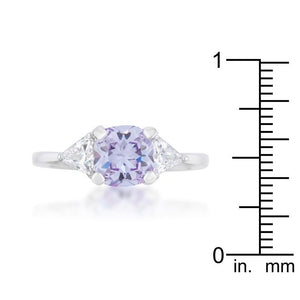 Shonda 1.8ct Lavender CZ Rhodium Cushion Classic Statement Ring - Jewelry Xoxo