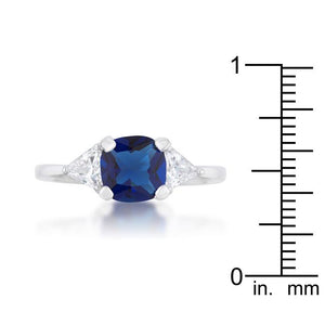 Shonda 1.8ct Sapphire CZ Rhodium Cushion Classic Statement Ring - Jewelry Xoxo