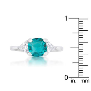 Shonda 1.8ct Aqua CZ Rhodium Cushion Classic Statement Ring - Jewelry Xoxo