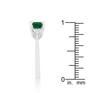 Shonda 1.8ct Emerald CZ Rhodium Cushion Classic Statement Ring - Jewelry Xoxo
