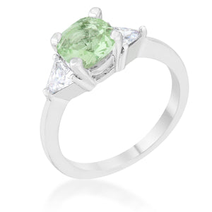 Shonda 1.8ct Peridot CZ Rhodium Cushion Classic Statement Ring - Jewelry Xoxo