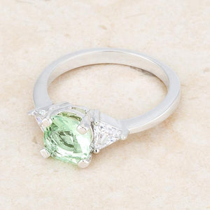 Shonda 1.8ct Peridot CZ Rhodium Cushion Classic Statement Ring - Jewelry Xoxo