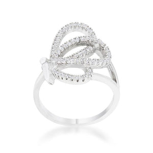 Bea 0.4ct CZ Rhodium Pave Butterfly Ring - Jewelry Xoxo