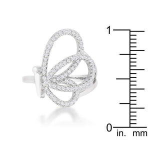 Bea 0.4ct CZ Rhodium Pave Butterfly Ring - Jewelry Xoxo