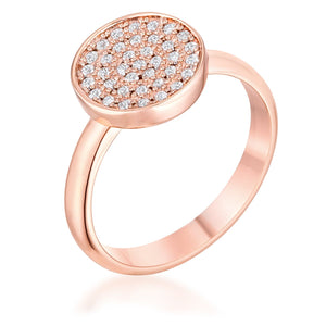 0.2ct CZ Rose Gold Pave Circle Ring - Jewelry Xoxo