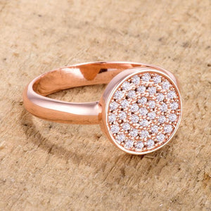 0.2ct CZ Rose Gold Pave Circle Ring - Jewelry Xoxo