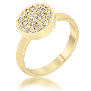 Krystal 0.2ct CZ 14k Gold Pave Circle Ring - Jewelry Xoxo