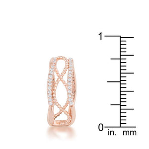 Marina 0.5ct CZ Rose Gold Abstract Cuff Ring - Jewelry Xoxo