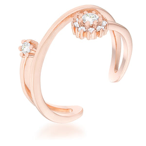 Krista 0.25ct CZ Rose Gold Abstract Wrap Ring - Jewelry Xoxo