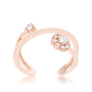 Krista 0.25ct CZ Rose Gold Abstract Wrap Ring - Jewelry Xoxo