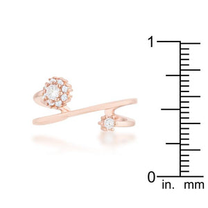 Krista 0.25ct CZ Rose Gold Abstract Wrap Ring - Jewelry Xoxo