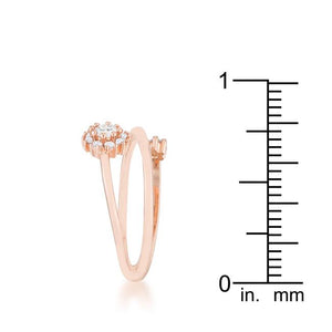 Krista 0.25ct CZ Rose Gold Abstract Wrap Ring - Jewelry Xoxo