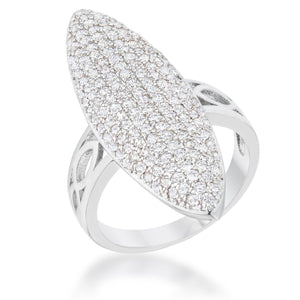 Bella 2.3ct CZ Rhodium Contemporary Cocktail Ring - Jewelry Xoxo