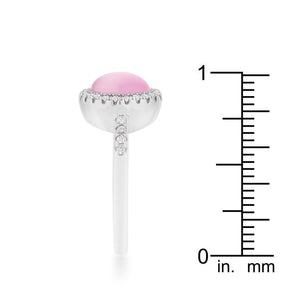 Patricia 0.3ct CZ Pink Cats Eye Rhodium Classic Ring - Jewelry Xoxo