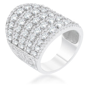 Charlyn 2.5ct Rhodium CZ Statement Cocktail Ring - Jewelry Xoxo