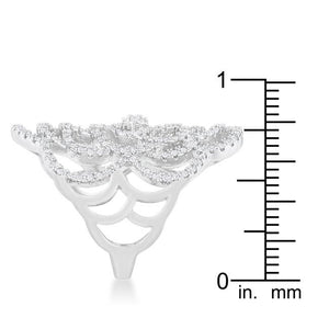 Rosa 1.25ct CZ Rhodium Filigree Cocktail Ring - Jewelry Xoxo