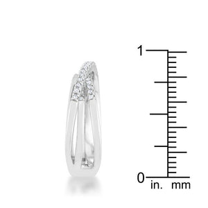 Lynn 0.25ct CZ Rhodium Twisted Trio Band Ring - Jewelry Xoxo