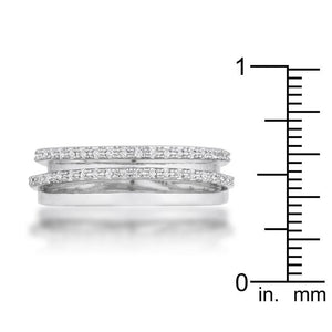 Laurie 0.2ct CZ Rhodium Contemporary Trio Band Ring - Jewelry Xoxo