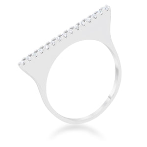 Karolina 0.2ct CZ Rhodium Contemporary Simple Ring - Jewelry Xoxo