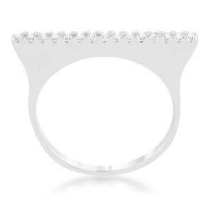 Karolina 0.2ct CZ Rhodium Contemporary Simple Ring - Jewelry Xoxo