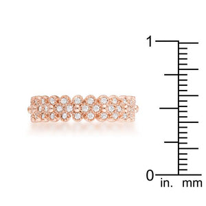 Clara 1ct CZ Rose Gold Textured Bezel Set Eternity Ring - Jewelry Xoxo