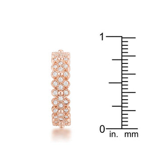 Clara 1ct CZ Rose Gold Textured Bezel Set Eternity Ring - Jewelry Xoxo