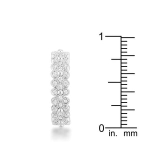 Clara 1ct CZ Rhodium Textured Bezel Set Eternity Ring - Jewelry Xoxo