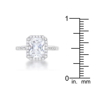 Ariana 2.95ct CZ Rhodium Classic Ring - Jewelry Xoxo