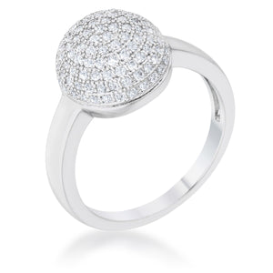 Brie 0.6ct CZ Rhodium Contemporary Sphere Ring - Jewelry Xoxo