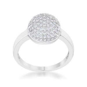 Brie 0.6ct CZ Rhodium Contemporary Sphere Ring - Jewelry Xoxo