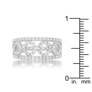 Rina 0.5ct CZ Rhodium Contemporary Band Ring - Jewelry Xoxo