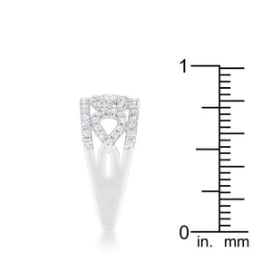 Rina 0.5ct CZ Rhodium Contemporary Band Ring - Jewelry Xoxo