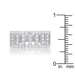 Rey 0.5ct CZ Rhodium Contemporary Band Ring - Jewelry Xoxo