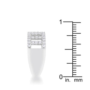 Rey 0.5ct CZ Rhodium Contemporary Band Ring - Jewelry Xoxo