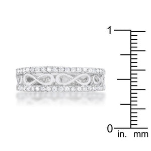 Rema 0.4ct CZ Rhodium Contemporary Infinity Band Ring - Jewelry Xoxo