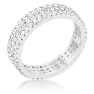 Chare 1.3ct CZ Rhodium Classic Band Ring - Jewelry Xoxo