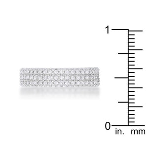 Chare 1.3ct CZ Rhodium Classic Band Ring - Jewelry Xoxo