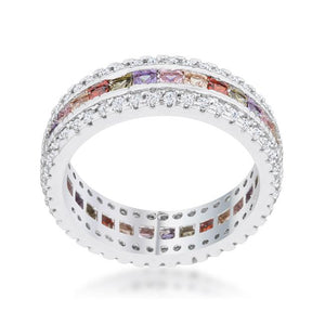 Paula 1.75ct Multicolor CZ Classic Band Ring - Jewelry Xoxo