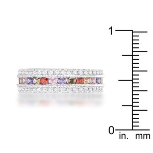 Paula 1.75ct Multicolor CZ Classic Band Ring - Jewelry Xoxo
