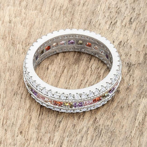Paula 1.75ct Multicolor CZ Classic Band Ring - Jewelry Xoxo
