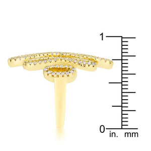 Natasha 0.94ct CZ 14k Gold Contemporary Cocktail Ring - Jewelry Xoxo