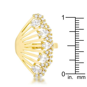 Natalie 2.15ct CZ 14k Gold Contemporary Cocktail Ring - Jewelry Xoxo