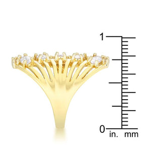 Natalie 2.15ct CZ 14k Gold Contemporary Cocktail Ring - Jewelry Xoxo