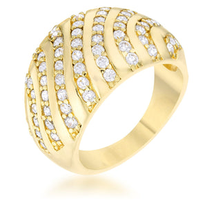 Shayla 0.95ct CZ 14k Gold Contemporary Dome Ring - Jewelry Xoxo