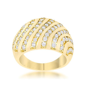 Shayla 0.95ct CZ 14k Gold Contemporary Dome Ring - Jewelry Xoxo