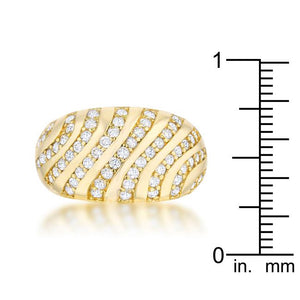 Shayla 0.95ct CZ 14k Gold Contemporary Dome Ring - Jewelry Xoxo