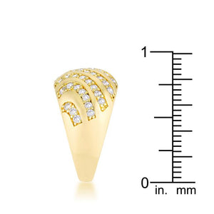 Shayla 0.95ct CZ 14k Gold Contemporary Dome Ring - Jewelry Xoxo