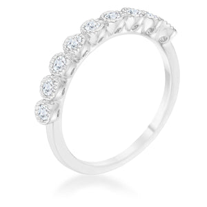 Bea 0.27ct CZ Rhodium Delicate Band - Jewelry Xoxo