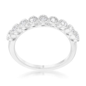 Bea 0.27ct CZ Rhodium Delicate Band - Jewelry Xoxo