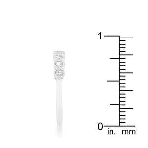 Bea 0.27ct CZ Rhodium Delicate Band - Jewelry Xoxo